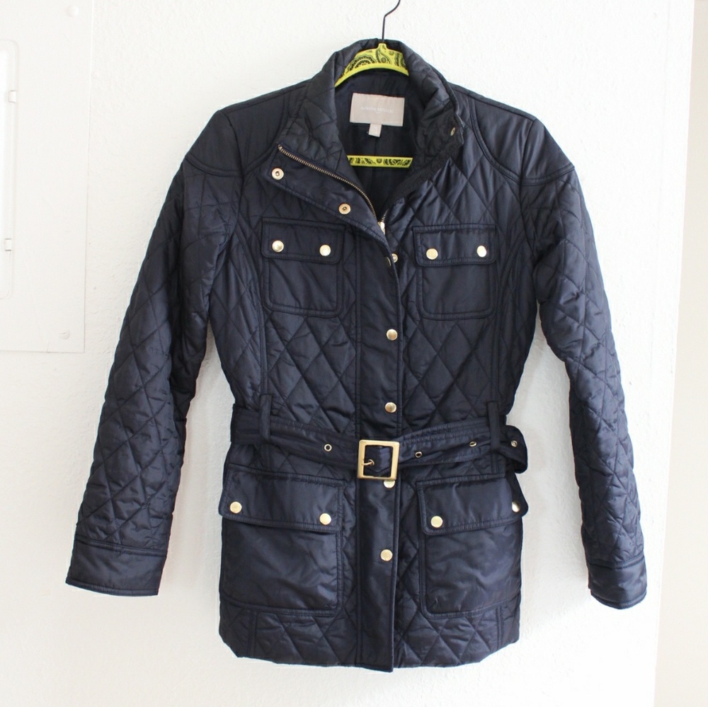 Banana Republic navy quilted field coat